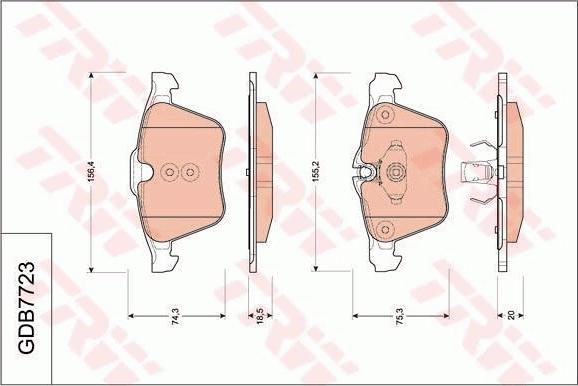 TRW GDB7723 - Bremžu uzliku kompl., Disku bremzes www.autospares.lv