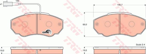 TRW GTD1190 - Bremžu komplekts, Disku bremzes www.autospares.lv