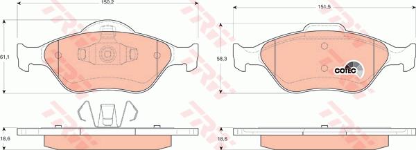 TRW GTD1186 - Bremžu komplekts, Disku bremzes www.autospares.lv