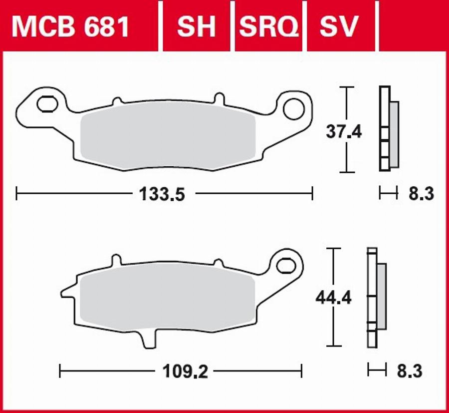 TRW MCB681 - Bremžu uzliku kompl., Disku bremzes www.autospares.lv