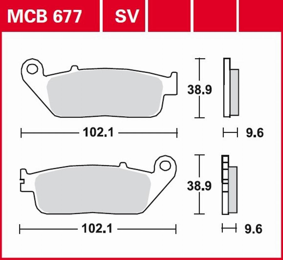 TRW MCB677 - Bremžu uzliku kompl., Disku bremzes www.autospares.lv