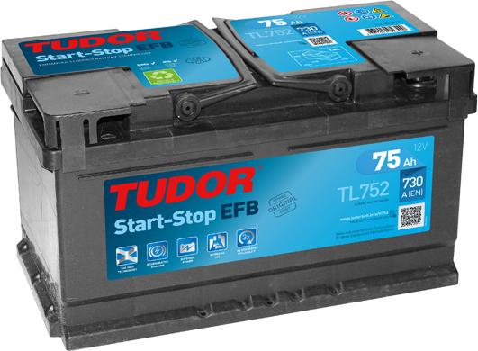 Tudor TL752 - Starter Battery www.autospares.lv