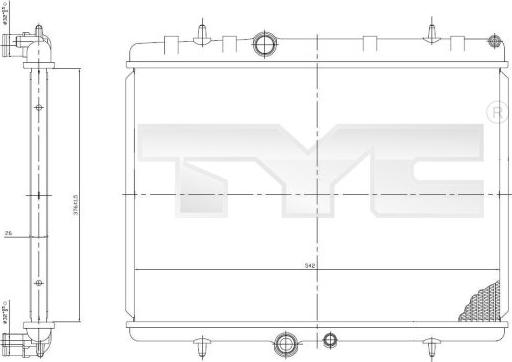 TYC 705-0064 - Radiators, Motora dzesēšanas sistēma www.autospares.lv