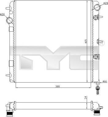 TYC 705-0071-R - Radiators, Motora dzesēšanas sistēma www.autospares.lv