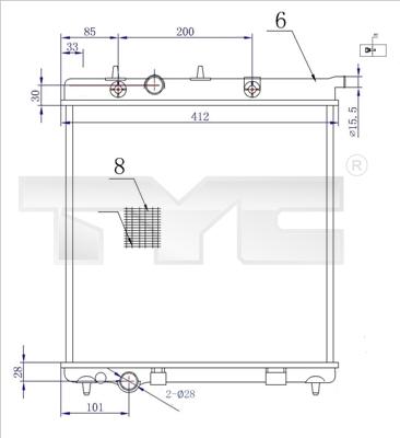 TYC 705-0072-R - Radiators, Motora dzesēšanas sistēma www.autospares.lv