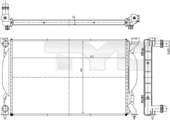 TYC 702-0012 - Радиатор, охлаждение двигателя www.autospares.lv