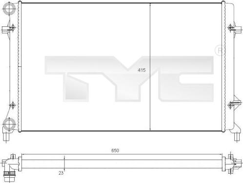 TYC 702-0025 - Radiators, Motora dzesēšanas sistēma www.autospares.lv