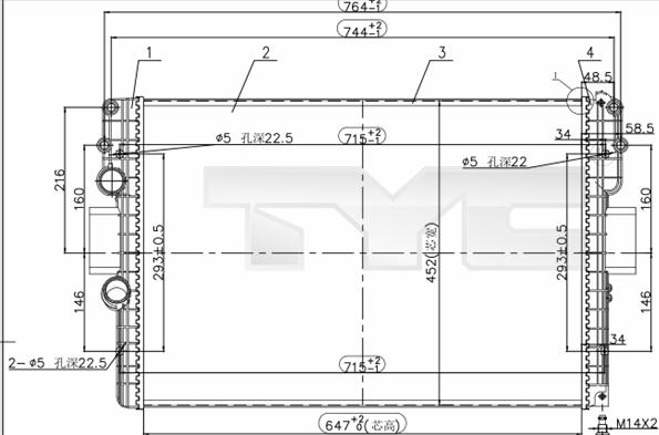 TYC 715-0006-R - Radiators, Motora dzesēšanas sistēma www.autospares.lv