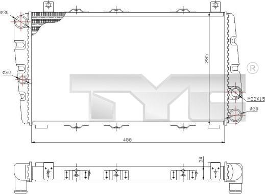 TYC 732-0001 - Radiators, Motora dzesēšanas sistēma www.autospares.lv