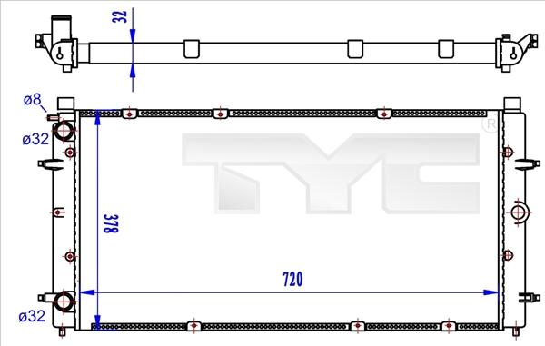 TYC 737-0059-R - Radiators, Motora dzesēšanas sistēma www.autospares.lv