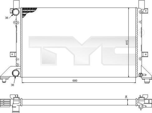 TYC 737-0056 - Радиатор, охлаждение двигателя www.autospares.lv