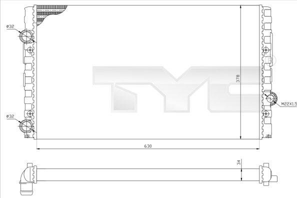 TYC 737-0051-R - Radiators, Motora dzesēšanas sistēma autospares.lv