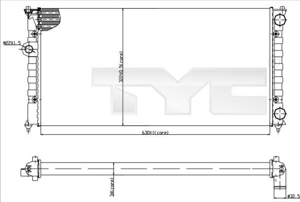 TYC 737-0029 - Radiators, Motora dzesēšanas sistēma autospares.lv