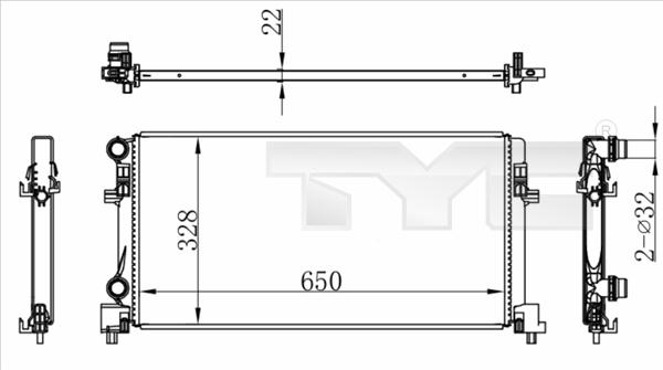 TYC 737-0073 - Radiators, Motora dzesēšanas sistēma www.autospares.lv