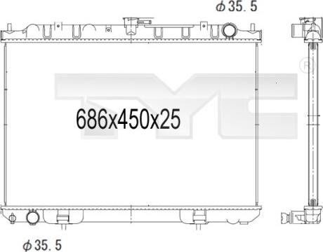 TYC 724-1008 - Radiators, Motora dzesēšanas sistēma autospares.lv