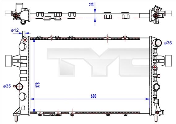 TYC 725-0041-R - Radiators, Motora dzesēšanas sistēma www.autospares.lv