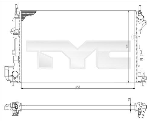 TYC 725-0009 - Radiators, Motora dzesēšanas sistēma www.autospares.lv