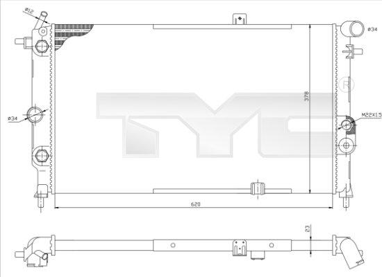 TYC 725-0001-R - Radiators, Motora dzesēšanas sistēma www.autospares.lv