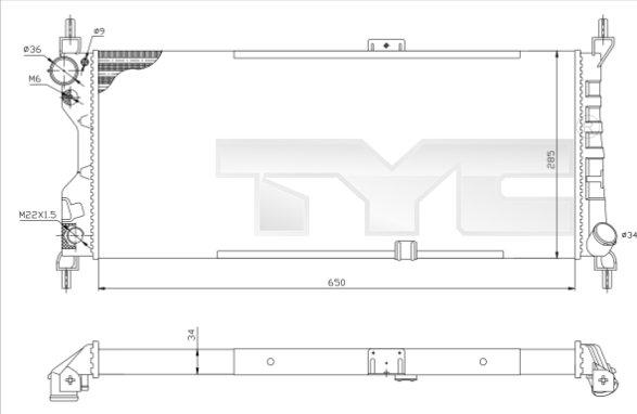 TYC 725-0019-R - Radiators, Motora dzesēšanas sistēma www.autospares.lv