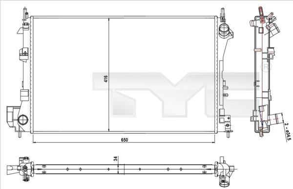 TYC 725-0010-R - Radiators, Motora dzesēšanas sistēma www.autospares.lv