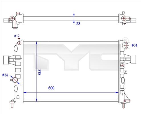 TYC 725-0038-R - Radiators, Motora dzesēšanas sistēma www.autospares.lv