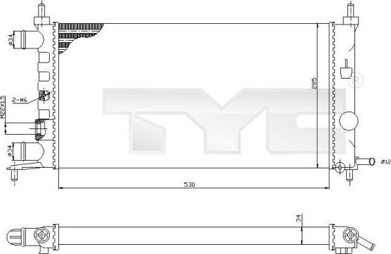 TYC 725-0025-R - Radiators, Motora dzesēšanas sistēma www.autospares.lv