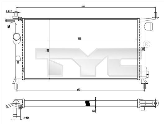 TYC 725-0020 - Radiator, engine cooling www.autospares.lv