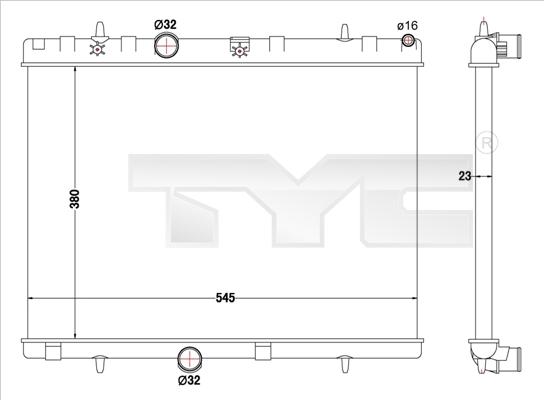 TYC 726-0019-R - Radiators, Motora dzesēšanas sistēma www.autospares.lv