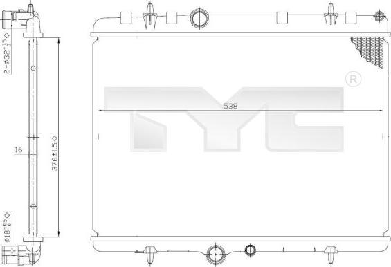 TYC 726-0011 - Radiators, Motora dzesēšanas sistēma www.autospares.lv