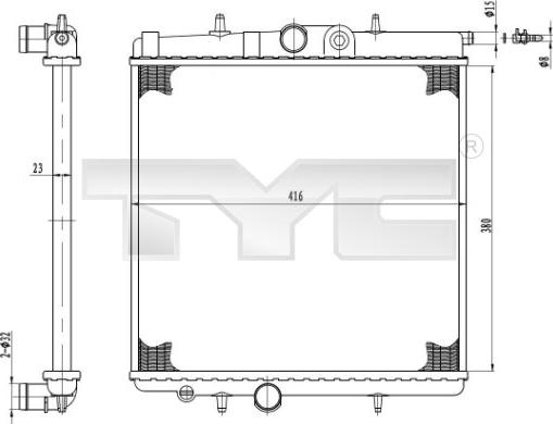 TYC 726-0017-R - Radiators, Motora dzesēšanas sistēma www.autospares.lv