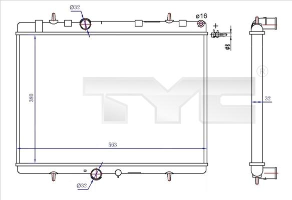 TYC 726-0020-R - Radiators, Motora dzesēšanas sistēma www.autospares.lv