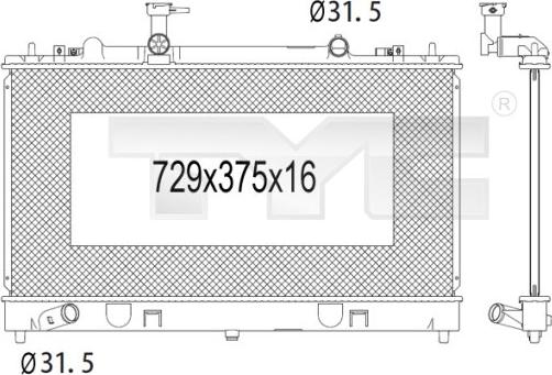 TYC 720-1006 - Radiators, Motora dzesēšanas sistēma www.autospares.lv