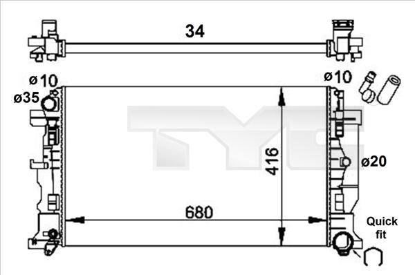 TYC 721-0014-R - Radiators, Motora dzesēšanas sistēma www.autospares.lv