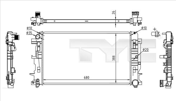 TYC 721-0014 - Radiators, Motora dzesēšanas sistēma www.autospares.lv