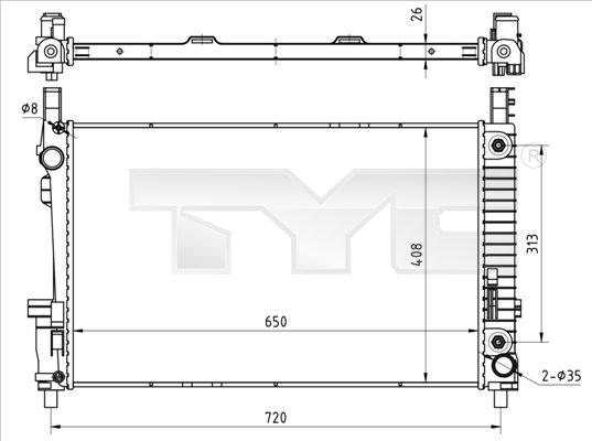 TYC 721-0020 - Radiators, Motora dzesēšanas sistēma www.autospares.lv