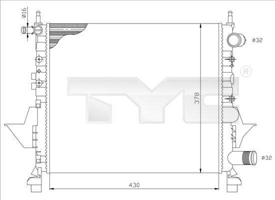 TYC 728-0041 - Radiators, Motora dzesēšanas sistēma www.autospares.lv