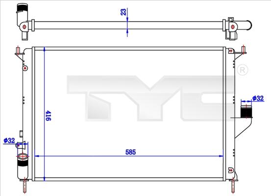 TYC 728-0057 - Radiators, Motora dzesēšanas sistēma www.autospares.lv