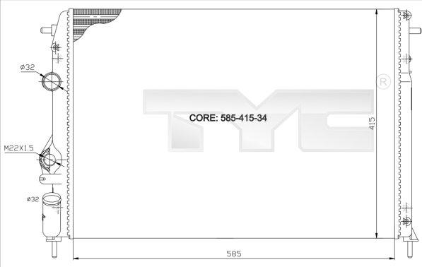 TYC 728-0011 - Radiators, Motora dzesēšanas sistēma www.autospares.lv