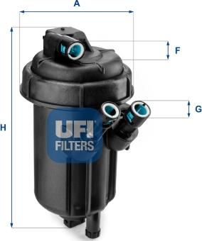 UFI 55.116.01 - Degvielas filtrs www.autospares.lv