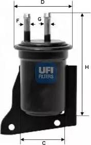 UFI 31.542.00 - Degvielas filtrs www.autospares.lv