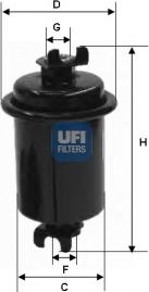 UFI 31.550.00 - Degvielas filtrs www.autospares.lv