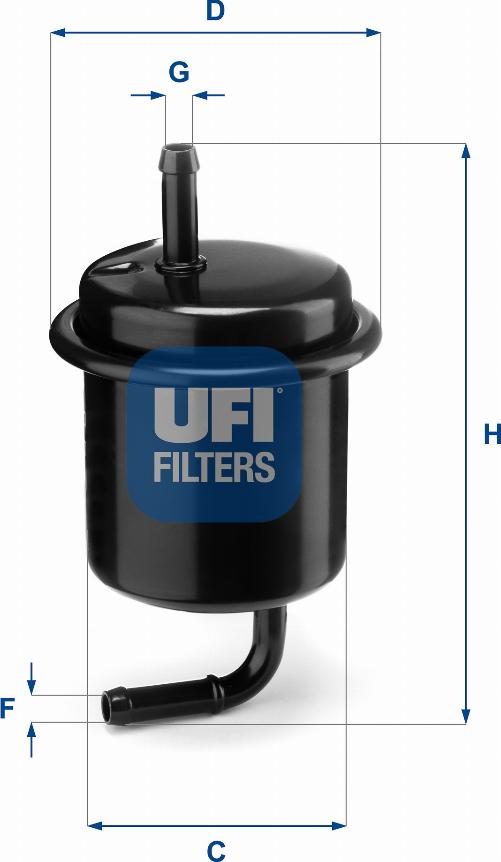 UFI 31.801.00 - Degvielas filtrs www.autospares.lv