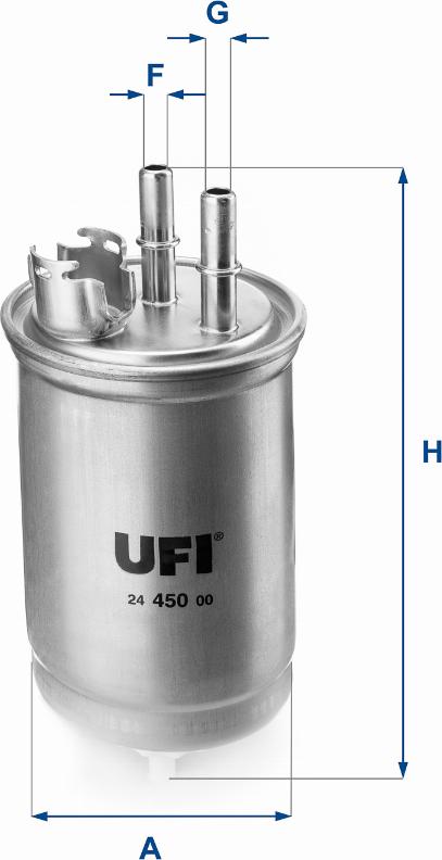 UFI 24.450.00 - Degvielas filtrs www.autospares.lv