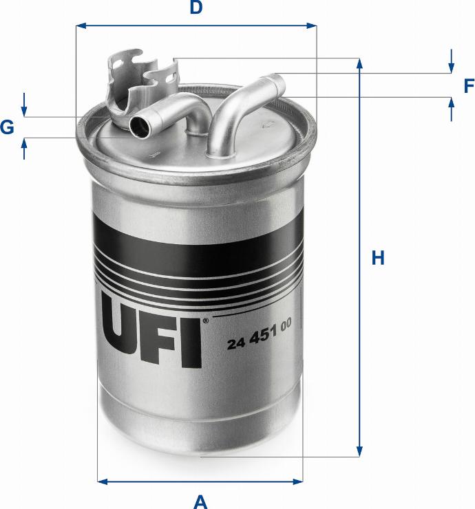 UFI 24.451.00 - Degvielas filtrs www.autospares.lv