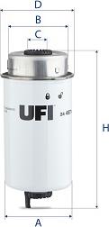 UFI 24.457.00 - Degvielas filtrs www.autospares.lv