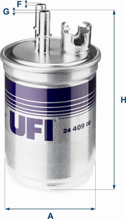 UFI 24.409.00 - Degvielas filtrs www.autospares.lv