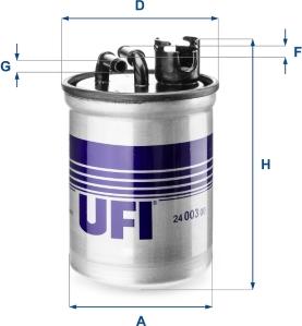 UFI 24.003.00 - Fuel filter www.autospares.lv