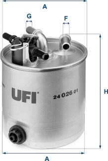 UFI 24.026.01 - Degvielas filtrs www.autospares.lv