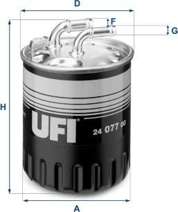 UFI 24.077.00 - Degvielas filtrs www.autospares.lv