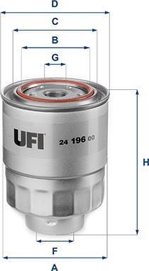 UFI 24.196.00 - Degvielas filtrs www.autospares.lv